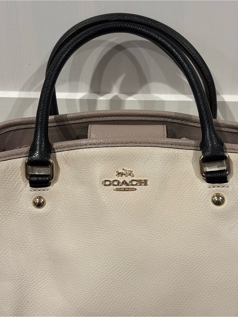 Coach colorblock leather carryall handbag - Picture 6 of 9